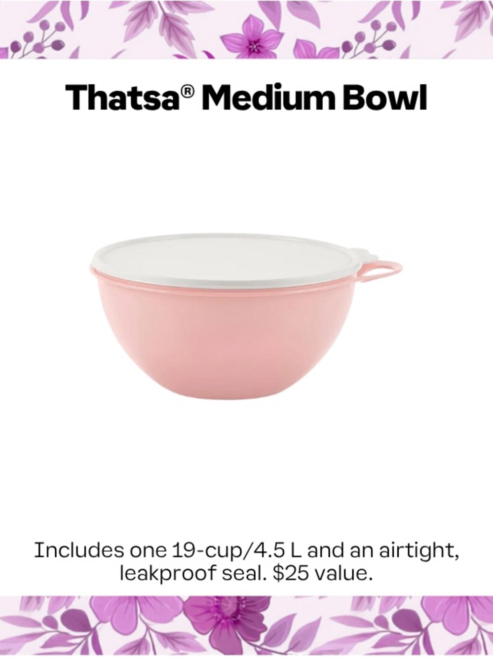 Thatsa® Medium Bowl in Soft Pink with Lid
